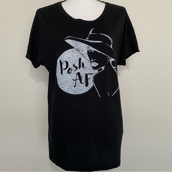 Posh AF Short Sleeve Black Custom Tee Size Large - Picture 8 of 12